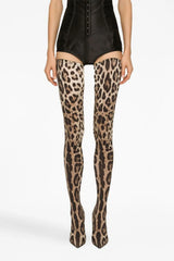 Giselle Leopard Print Thigh-high Boots