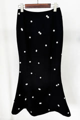 Gana Sequin Dot Trumpet Blazer - Black
