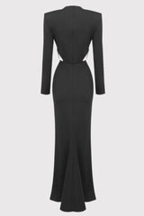 Kallie Crisscross Split Maxi Dress - Black