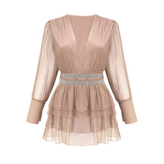 Ellica crystal-embellished silk mini dress
