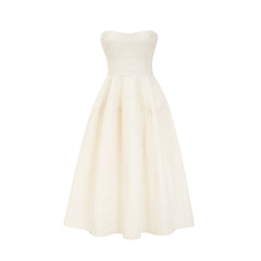 Cortny bustier-style pleated midi dress