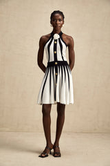 Céleste contrast-color sleeveless knitted mini dress