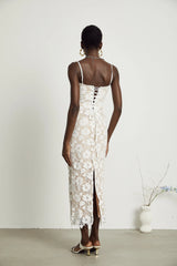 Florence floral embroidered midi dress