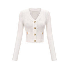 Button detailing knitted top & skirt matching set