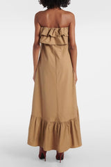 Clarrisa Ruffled Strapless Maxi Dress