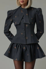 Liany Butterfly Embroidered Two Piece Set