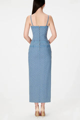 Hullar Denim String Midi Dress