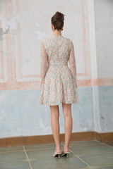 Marion floral-print pleated mini dress