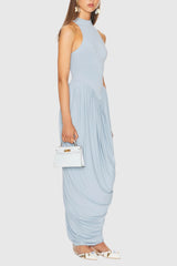 Doyle Sleeveless Ruched Maxi Dress - Blue