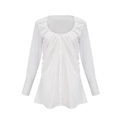 Dina pleat-detail shirt dress