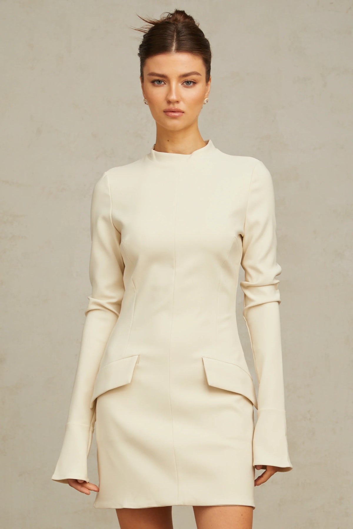 Chloé cream-white fitted mini dress