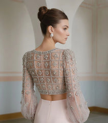 Embellished Crystal Mesh Couture Dress