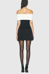 Adagio Bow Off Shoulder Knit Mini Dress