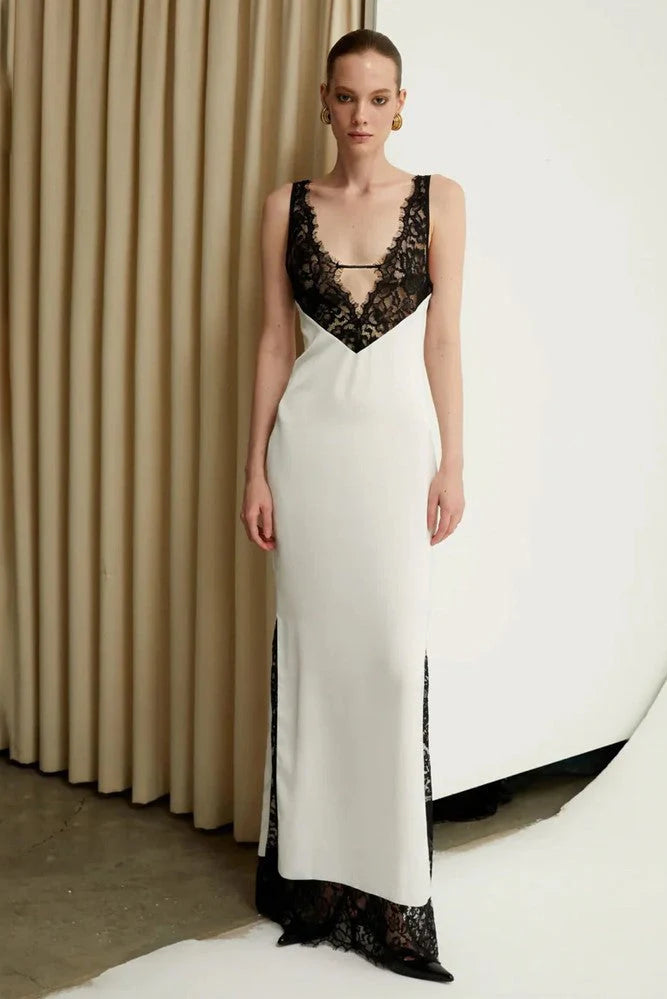 Alexandria Lace Maxi Bandage Dress - White