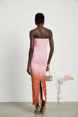 Marjolaine gradient pleated midi dress