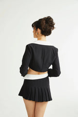 Juliette black jacket & skirt matching set