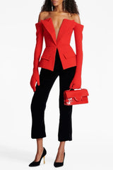Coretta Off Shoulder V-neck Blazer