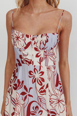 Echoes A Line Midi Dress Floral Purple