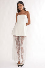 Talina Lace Skirt Set White