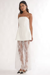 Talina Lace Skirt Set White