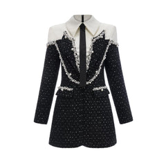 Éléonore faux-pearl tweed mini dress