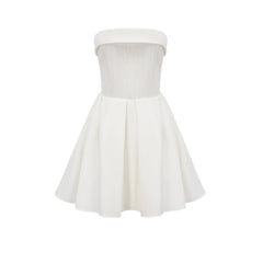 Kyra white off-shoulder flared dress