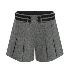 Agathe grey herringbone top & shorts matching set