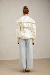 Joslyn white sequined down coat