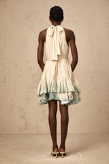 Delphine layered pattern-print mini dress
