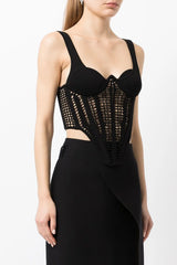 Arlette Crochet Corset Top - Beige