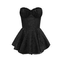 Airina lace-embroidered flared mini dress