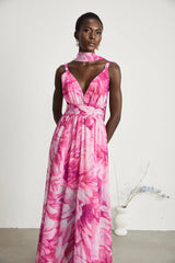 Florence V-neck floral maxi dress