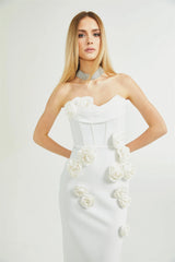Geneviève off-shoulder floral dress