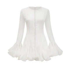 Anaïs semi-sheer flared mini dress