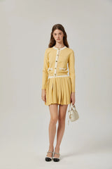 Clémence wool cardigan & skirt matching set