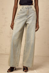 Irina light-blue rhinestone denim jeans