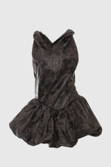 Jayne Backless Rock Leather Mini Dress