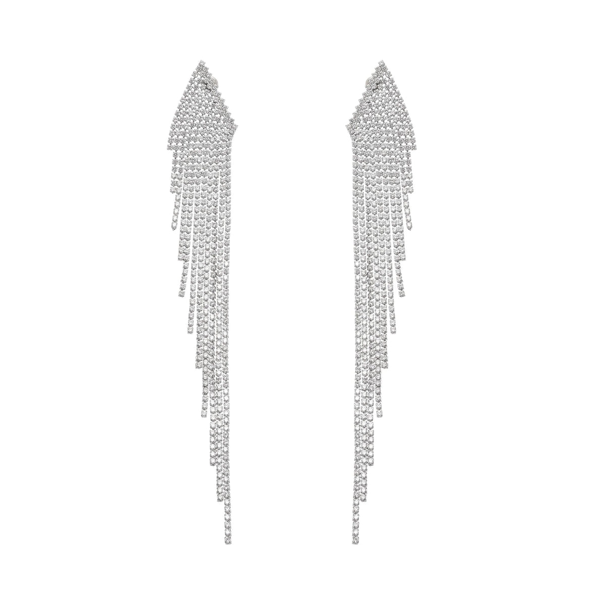 Amaris silver polished tassel earrings