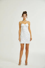 Amia embellished bustier mini dress