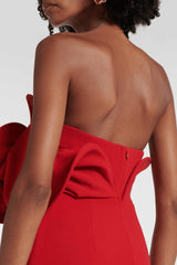 Luciana Floral Appliqué Strapless Mini Dress
