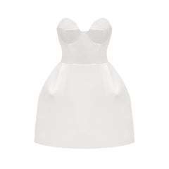 Laure white bustier off-shoulder mini dress
