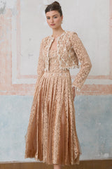 Axelle neutrals crochet-lace cardigan & dress matching set