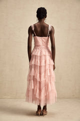 Elvire layered ruffled tulle maxi dress