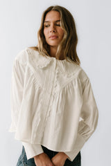 Amelia Collared Blouse In White