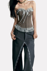 Maria Lace Ruffle Corset