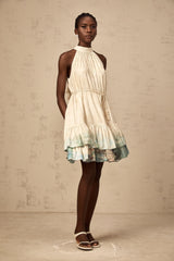Delphine layered pattern-print mini dress