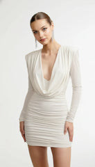 Celie Ivory Draped Elegance Mini