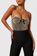 Jecori Pearl Strapless Bandage Jumpsuit