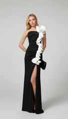 Maison Celie Black Ruffle Sculpture Gown