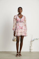 Mélisande floral-print tiered mini dress